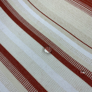 Recacril Striped Rust Orange / Beige / Off White | Waterproof Awning & Marine Canvas | 100% Solution Dyed Acrylic | 47" Wide | By the Yard