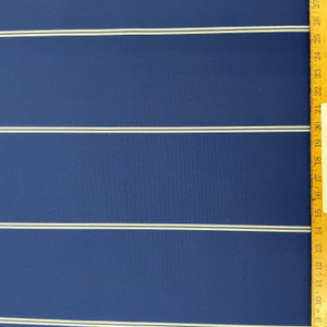 Recacril Brooklyn Stripe R-052 Blue / White  | Waterproof Awning & Marine Canvas | 100% Solution Dyed Acrylic | 47" Wide | By the Yard