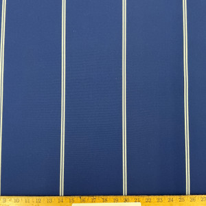 Recacril Brooklyn Stripe R-052 Blue / White  | Waterproof Awning & Marine Canvas | 100% Solution Dyed Acrylic | 47" Wide | By the Yard