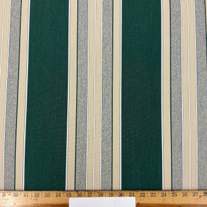 Recacril Montornes Stripe R-411 Green / Beige / White / Blue  | Waterproof Awning & Marine Canvas | 100% Solution Dyed Acrylic | 47" Wide | By the Yard