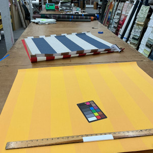 Recacril Bellerose Stripe Yellow / Subtle Pink R-083 | Waterproof Awning & Marine Canvas | 100% Solution Dyed Acrylic | 47" Wide | By the Yard
