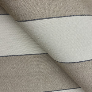 Recacril Goldana Stripe R-876 Beige / Black / Tan | Waterproof Awning & Marine Canvas | 100% Solution Dyed Acrylic | 47" Wide | By the Yard