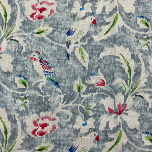 Forest View in Vapor | Home Decor Fabric | Parrots Floral in Blue / Green / Red / White  | PK Lifestyles | 54" Wide | By the Yard