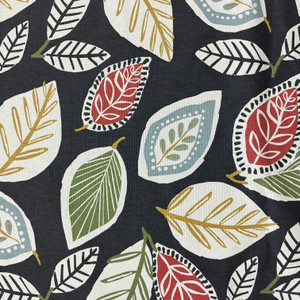 Honshu in River Rock | Home Decor Fabric | Leaves in Red / Green / Gold / Black | Covington | 54" Wide | By the Yard