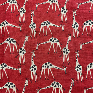 Just Giraffes in Poppy | Home Decor Fabric | Red / Tan / Black | PK Lifestyles | 54" Wide | By the Yard