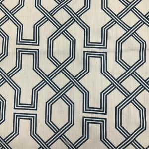Ander Palace in Sapphire | Home Decor / Curtain Fabric | Slub Canvas | Blue and White | Scott Living for Premier Prints | 100% Cotton | 54" Wide | By the Yard