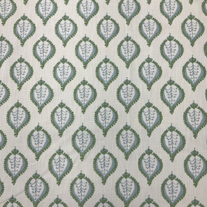 Stout Gentle in Breeze | Home Decor / Curtain Fabric | Medallion | Green / Blue / White | 100% Cotton | 54" Wide | By the Yard
