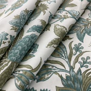 1.5 Yard Piece of STOF France Malaca Sateen Duck Celadon | Medium Weight Duck, Sateen Fabric | Home Decor Fabric | 55" Wide
