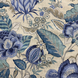 1 Yard Piece of P Kaufmann Selene Duck Blues | Medium Weight Duck Fabric | Home Decor Fabric | 54" Wide