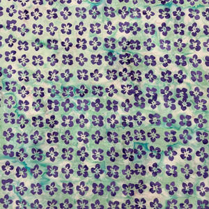 Garden Groove Small Flower in Surf | Banyan Batiks | Quilting Fabric | 44" Wide | 100% Cotton | Floral | Purple / Blue / Green