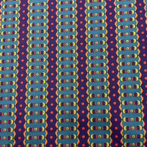 Wandering Eye Gumnut in Cool | Figo Fabrics | Quilting Fabric | 44" Wide | 100% Cotton | Decorative Stripes | Purple / Green / Red / Teal