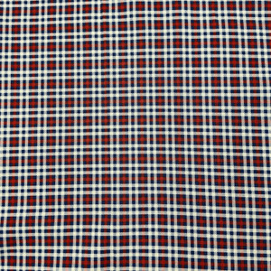 Cowboy Blues Small Check in Cream Multi | Northcott | Quilting Fabric | 44" Wide | 100% Cotton | Plaid | Red / Blue / White