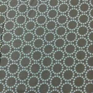 Florescence Daisy Crown in Teal  | Figo Fabrics | Quilting Fabric | 44" Wide | 100% Cotton | Floral Circle | Dark Teal / Blue / Gold