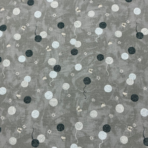 Paws & Play Yarn Balls in Teal | Figo Fabrics | Quilting Fabric | 44" Wide | 100% Cotton | Yarn / Butterflies | Teal Blue / Grey / White / Blue