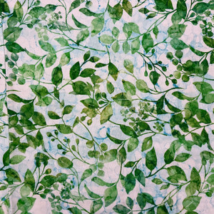 Concerto Trailing Leaves in Pale Blue/Green | Northcott | Quilting Fabric | 44" Wide | 100% Cotton | Leaves | Green / White / Blue
