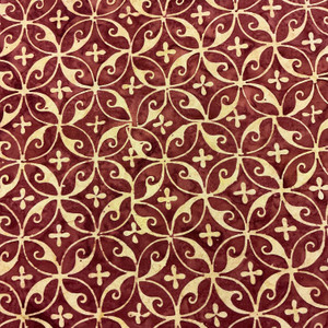 Tile Fusion Circle Swirl in Brick | Banyan Batiks | Quilting Fabric | 44" Wide | 100% Cotton | Scrollwork | Brick Red / Burnt Orange