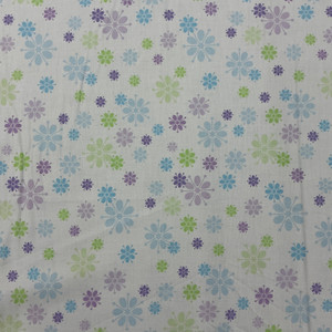Easter Wishes Flower Shower in Rain | Northcott | Quilting Fabric | 44" Wide | 100% Cotton | Floral Shape | Blue / Purple / Green / White
