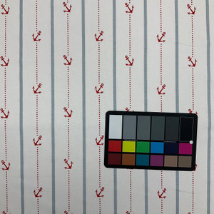 Anchor Stripes in Red / Blue / White | Home Decor / Curtain Fabric | Nautical | 100% Cotton | 54" Wide | By the Yard