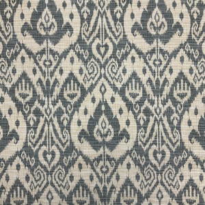 Ashmore in Pebble | Outdoor Waterproof Upholstery Fabric | Ikat | Grey / Off White | Richloom Brand | 100% Polyester | 54" Wide | By the Yard.