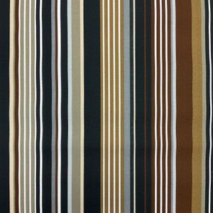 Labrisa in Rattan | Outdoor Waterproof Upholstery Fabric | Stripes | Brown / Tan / Black / Grey / White | Richloom Brand | 100% Polyester | 54" Wide | By the Yard.