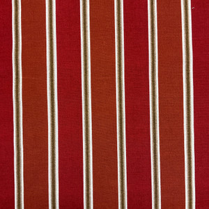 Malbers in Red | Outdoor Waterproof Upholstery Fabric | Stripes | Red / Brick Orange / Beige | Richloom Brand | 100% Polyester | 54" Wide | By the Yard.
