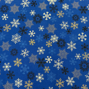 Holiday Sparkle Sparkling Snowflakes in Royal Blue | Benartex | Quilting Fabric | 44" Wide | 100% Cotton | Blue / White / Black