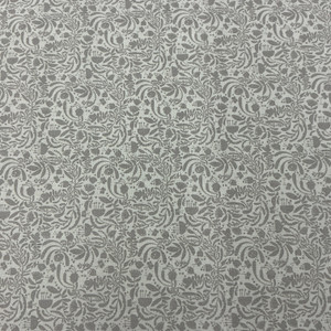 Elephant Joy Joyful Garden in Light Grey | Benartex | Quilting Fabric | 44" Wide | 100% Cotton | Floral Damask | Grey / White