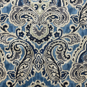 1 Yard Piece of Artesanias Ikat in Bayside | Home Decor Fabric | Ikat in Blue / Grey / Beige |  Waverly | Medium Weight | 54" Wide | By the Yard