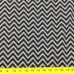 1.33 Yard Piece of Classic Black Chevron Upholstery Fabric | 54"W | BTY | Timeless