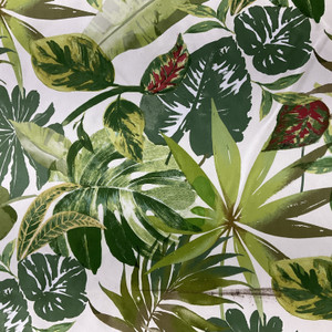 2 Yard Piece of Comersan Fabrics Caribe Duck Green And White | Lightweight Duck Fabric | Home Decor Fabric | 55" Wide