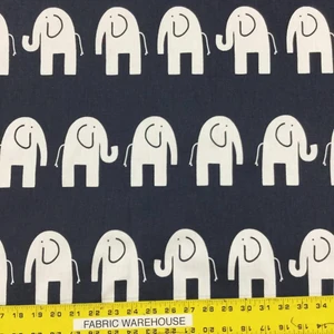2.37 Yard Piece of Novelty Elephant Themed Fabric | Youth Designs | upholstery / Drapery Weight