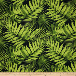 1 Yard Piece of Terrasol Indoor/Outdoor Tropical Fronds Ebony | Medium Weight Outdoor Fabric | Home Decor Fabric | 54" Wide