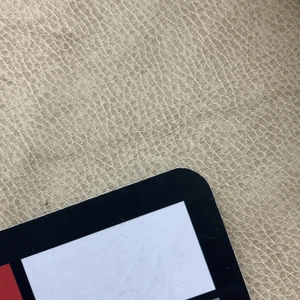 1.37 Yard Piece of Seeker in Chamois | Tan | Faux Leather Upholstery Fabric | Light Pebbled Grain | Vinyl | Heavy Weight / Durable | 54" Wide | By the Yard