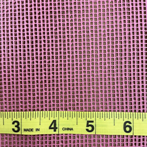 1 Yard Piece of Pink 9 x 9 Vinyl Mesh | Windscreen, Safety Fencing, Gym Dividers, Awning Drop Shades | Bruin Plastics | 62" Wide | By the Yard