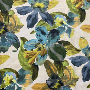1.66 Yard Piece of Comersan Fabrics Maverick Duck Blue/Green | Lightweight Duck Fabric | Home Decor Fabric | 55" Wide