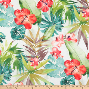 1.75 Yard Piece of Comersan Fabrics Miami Duck Green/Red | Lightweight Duck Fabric | Home Decor Fabric | 55" Wide