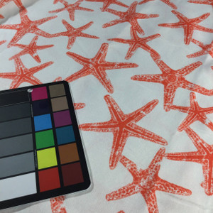1.875 Yard Piece of Nautical Starfish Red and White | Premier Prints | Outdoor Fabric | 54 Wide | By the Yard