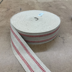 Traditional Jute Upholstery Webbing (RED) | HEAVY DUTY /3.5 inches wide | Sold By The Yard / Roll
