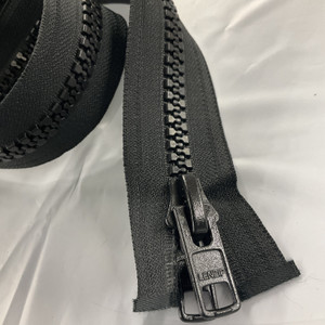 #10 Marine Zipper Black 60 Inches Long | Separating Zipper / Jacket Style | EXTRA HEAVY DUTY | Locking Pull Tab