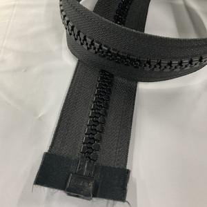 #10 Marine Zipper Black 48 Inches Long | Separating Zipper / Jacket Style | EXTRA HEAVY DUTY | Locking Pull Tab