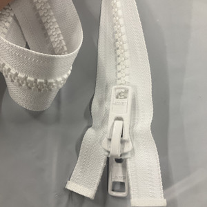 #10 Marine Zipper White 96 Inches Long | Separating Zipper / Jacket Style | EXTRA HEAVY DUTY | Locking Pull Tab