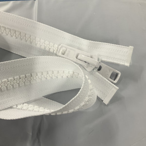 #10 Marine Zipper White 72 Inches Long | Separating Zipper / Jacket Style | EXTRA HEAVY DUTY | Locking Pull Tab