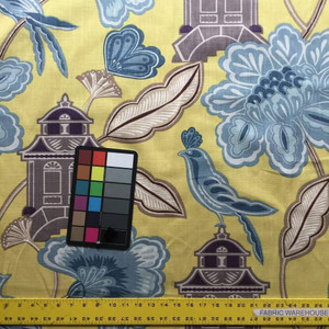 Emperor's Garden in Chartreuse Upholstery Drapery Fabric | Braemore | 54W | BTY