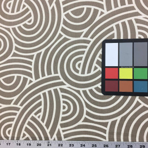 Duralee 42130-120 Tapue Cotton Twill Swirl Upholstery Fabric Brown & Cream