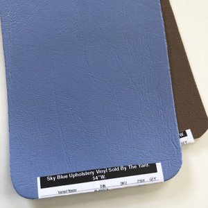 Sky Blue Upholstery Vinyl Fabric Sold By The Yard.   54"W.