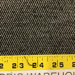 Herringbone in Black and White Upholstery Fabric | 54 W | By the Yard | Durable
