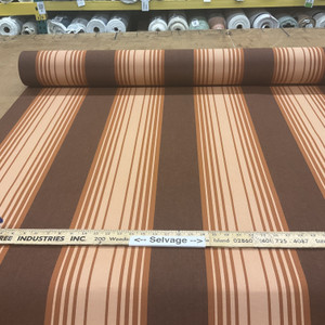 Brown and Beige Striped Vintage Sunbrella | Awning Weight | 46Inch Fabric