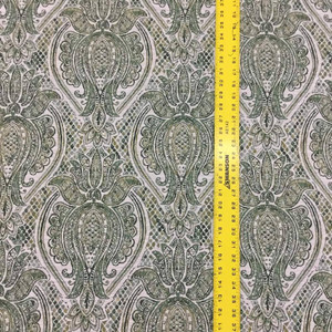 Jade Green Damask Woven Tapestry Fabric | Home Dec | Upholstery | By The Yard | 54 Inch Wide
