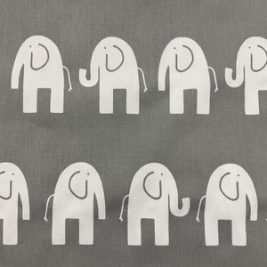Gray Elephant Themed youth Fabric | Drapery Weight  \ 54"W | BTY