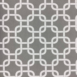 Gray and White Geometric Printed Outdoor Fabric/ Drapery Fabric | BTY | 54"W